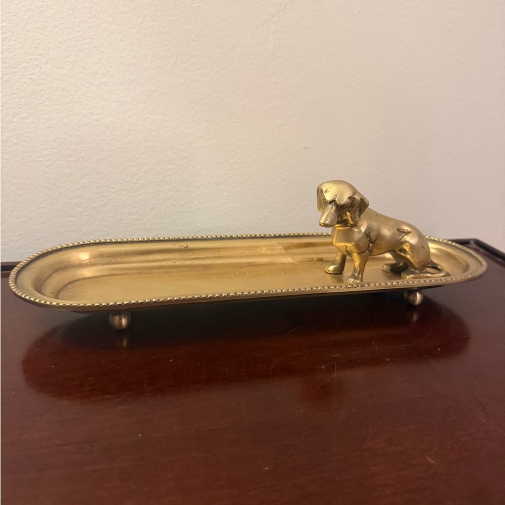 Dachshund Gold Tray “Colonel Coin Tray” by Wildwood